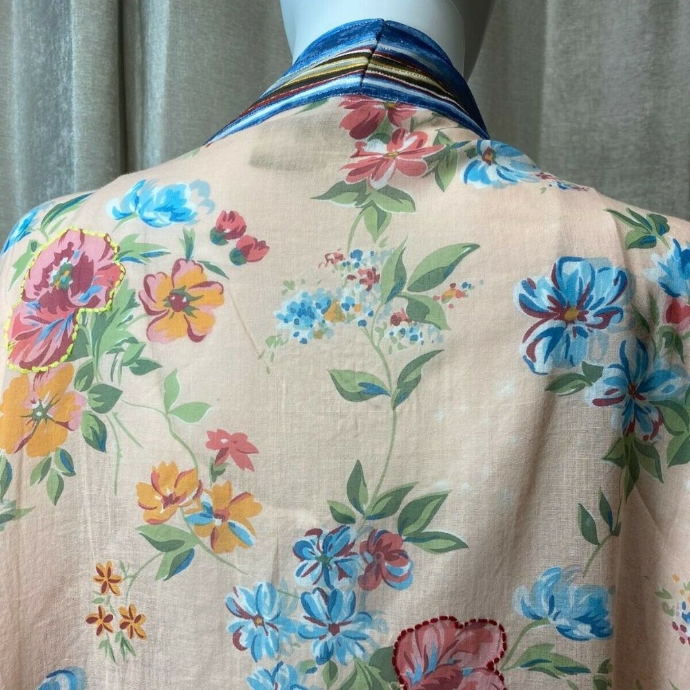 Aratta Nicola Tassel Trim Kimono NWT • Small • Floral Jacket Open Front Summer - Picture 7 of 7